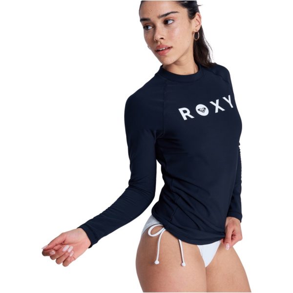 2026 Roxy Womens Essentials Heater Long Sleeve Rash Vest ERJWR03914 - Anthracite
